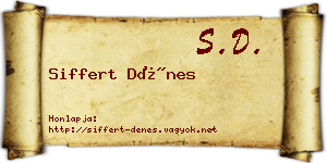 Siffert Dénes névjegykártya